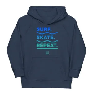 Kids Hoodie Surf Skate Repeat